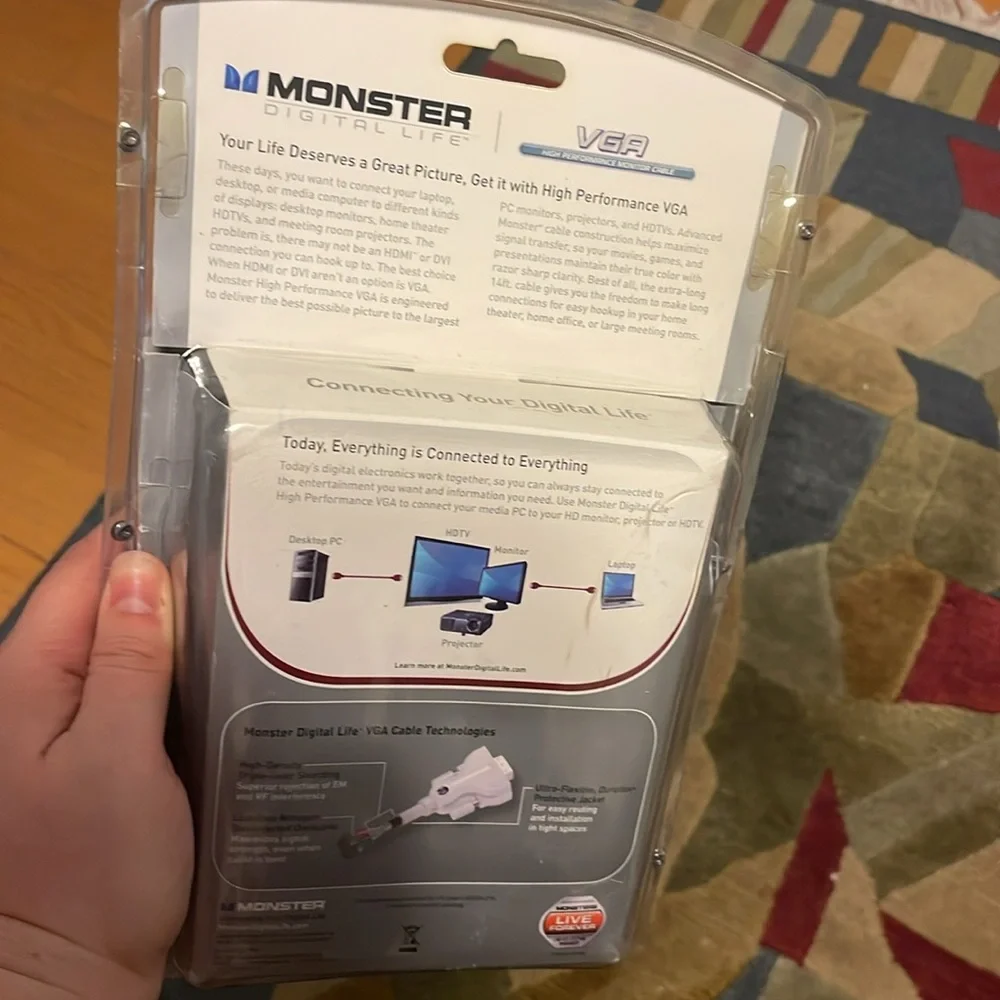 NIB Monster Digital Life VGA High Performance Monitor Cable